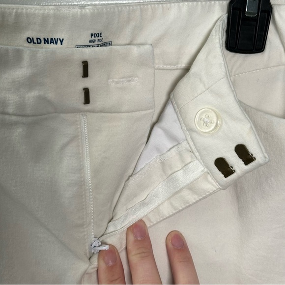 Old Navy Pixie High Rise White Pants 14 Secret Slim Pockets Stretch Career - Picture 6 of 9